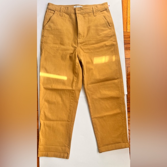 Madewell NWOT High Waisted Wide leg denim Mustard Yellow - Picture 4 of 11